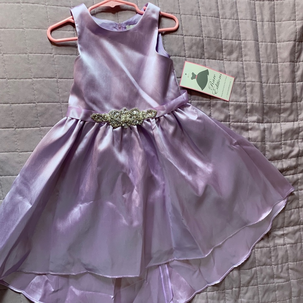 Rare Editions - Girls Lilac high low girls dress